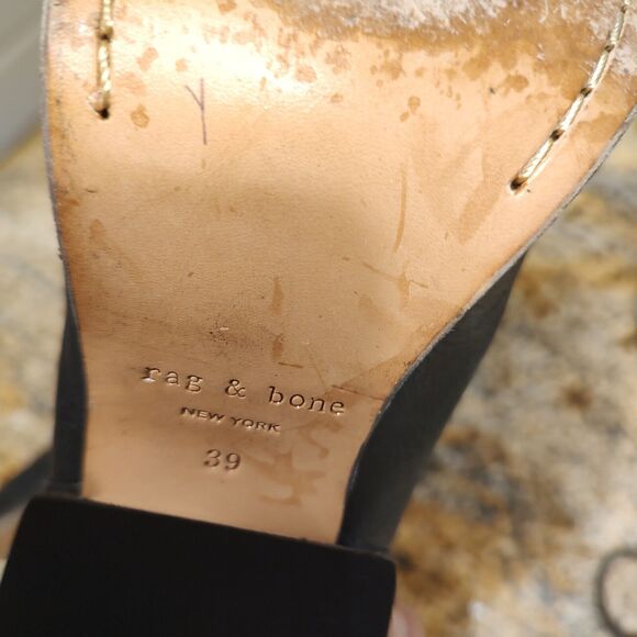 Rag & Bone Newbury Black Leather Ankle Bootie Zip Up Women's Size EU 39 US 8.5 - Picture 10 of 12